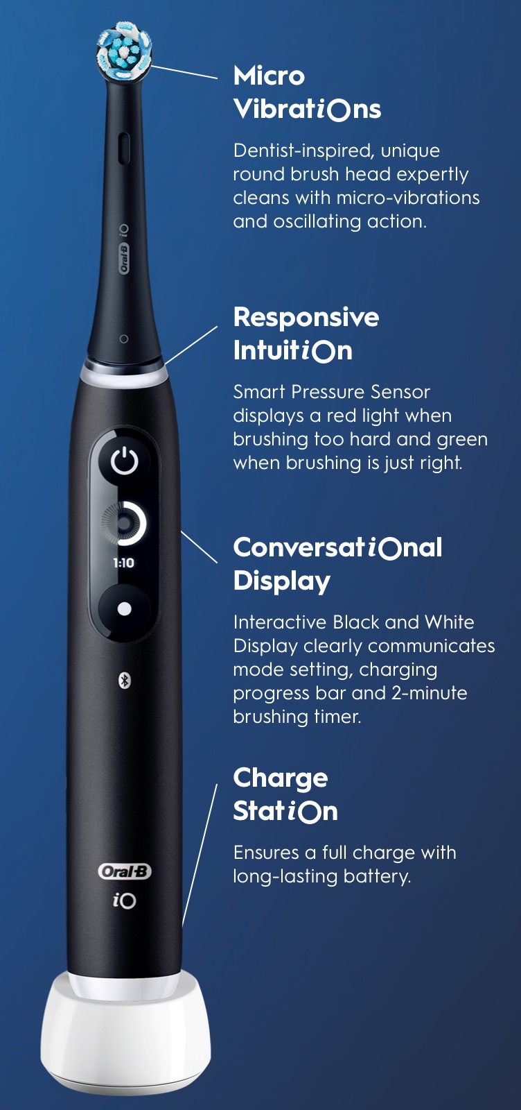 Oral-B iO Series 6 Electric Toothbrush, Grey Opal | Oral-B